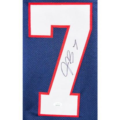 Jacoby Brissett Signed New England Navy Football Jersey (JSA)