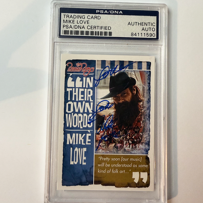 Mike Love Beach Boys Signed 2013 Panini Own words #4 PSA Auto Authentic