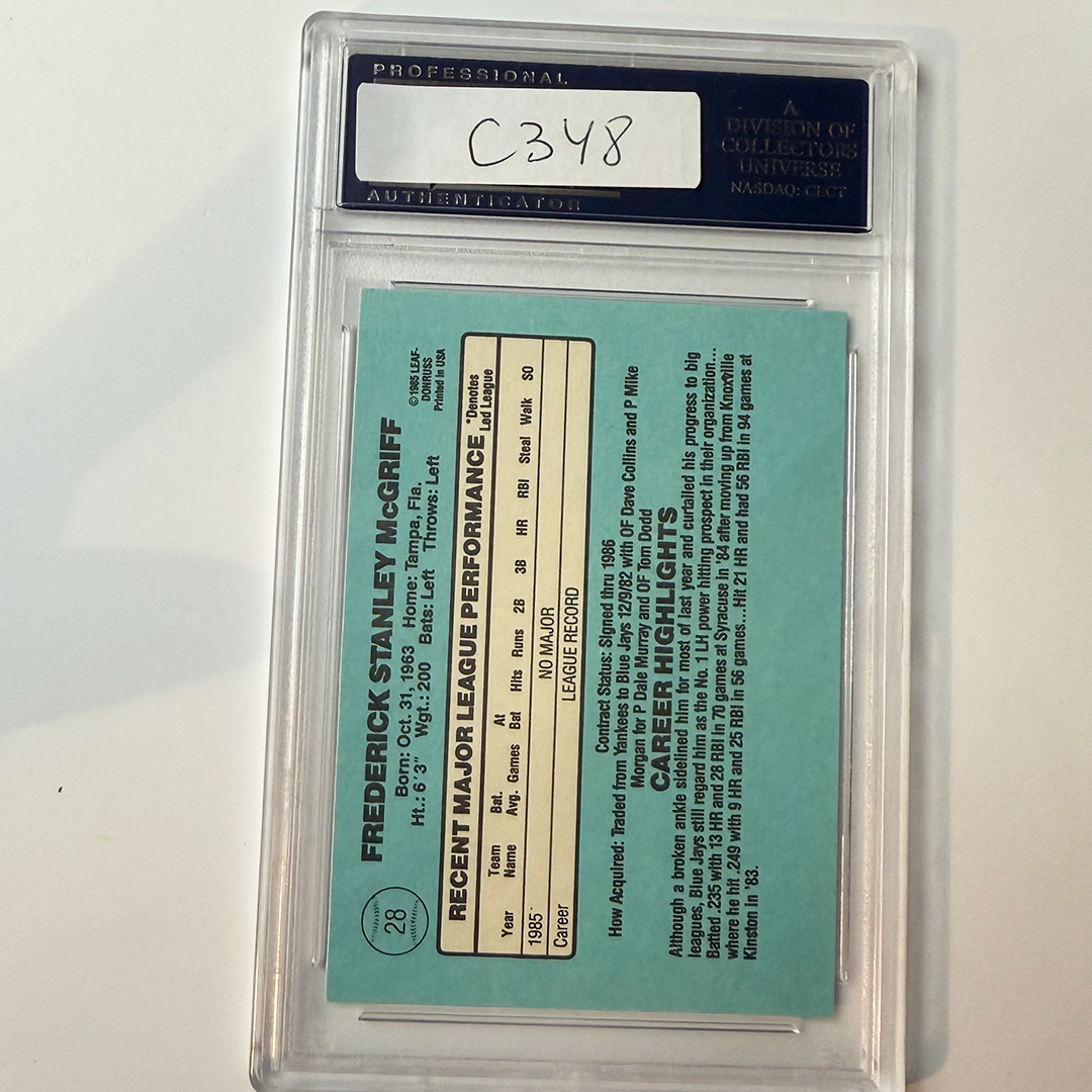 Fred McGriff Signed 1986 Donruss Rookie #28 PSA Auto Authentic