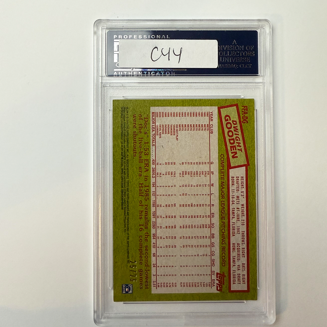 Dwight Gooden Signed 2016 Topps Archives Fan Favorite Grey #/25 PSA Auto Auth