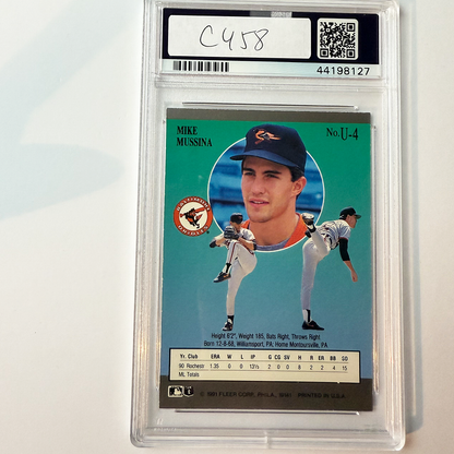 Mike Mussina Signed 1991 Ultra Update #U-4 Rookie HOF 19 PSA Auto 10