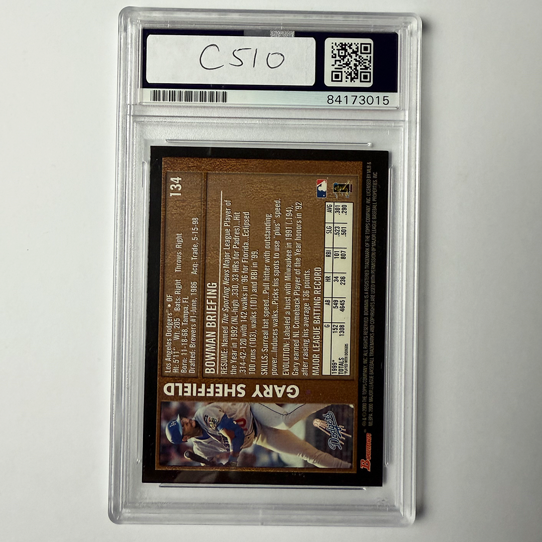 Gary Sheffield Signed 2000 Bowman #134 PSA Auto Authentic