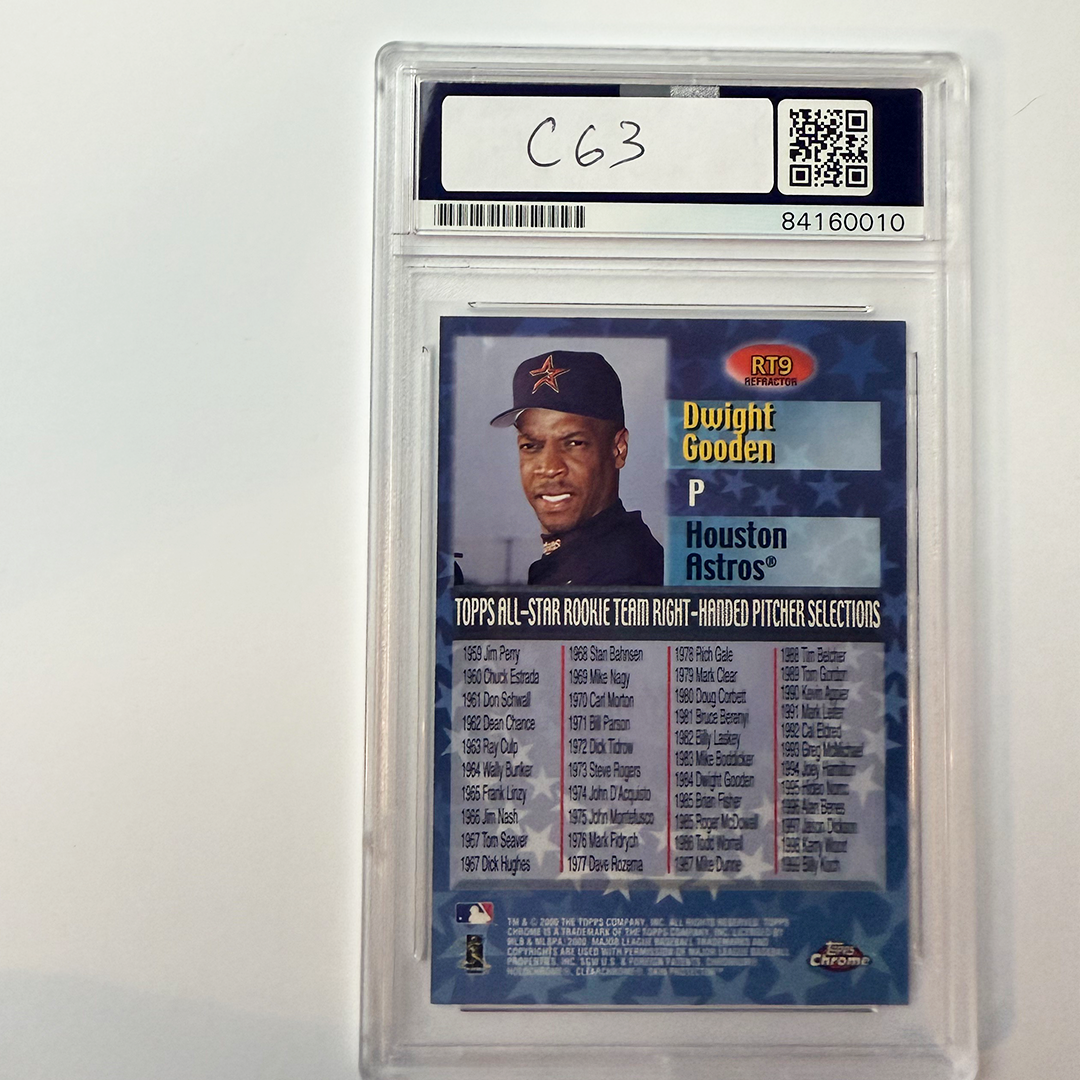 Dwight Gooden Signed 2000 Topps Chrome Refractor #RT9 w/4 Insc PSA Auto Auth