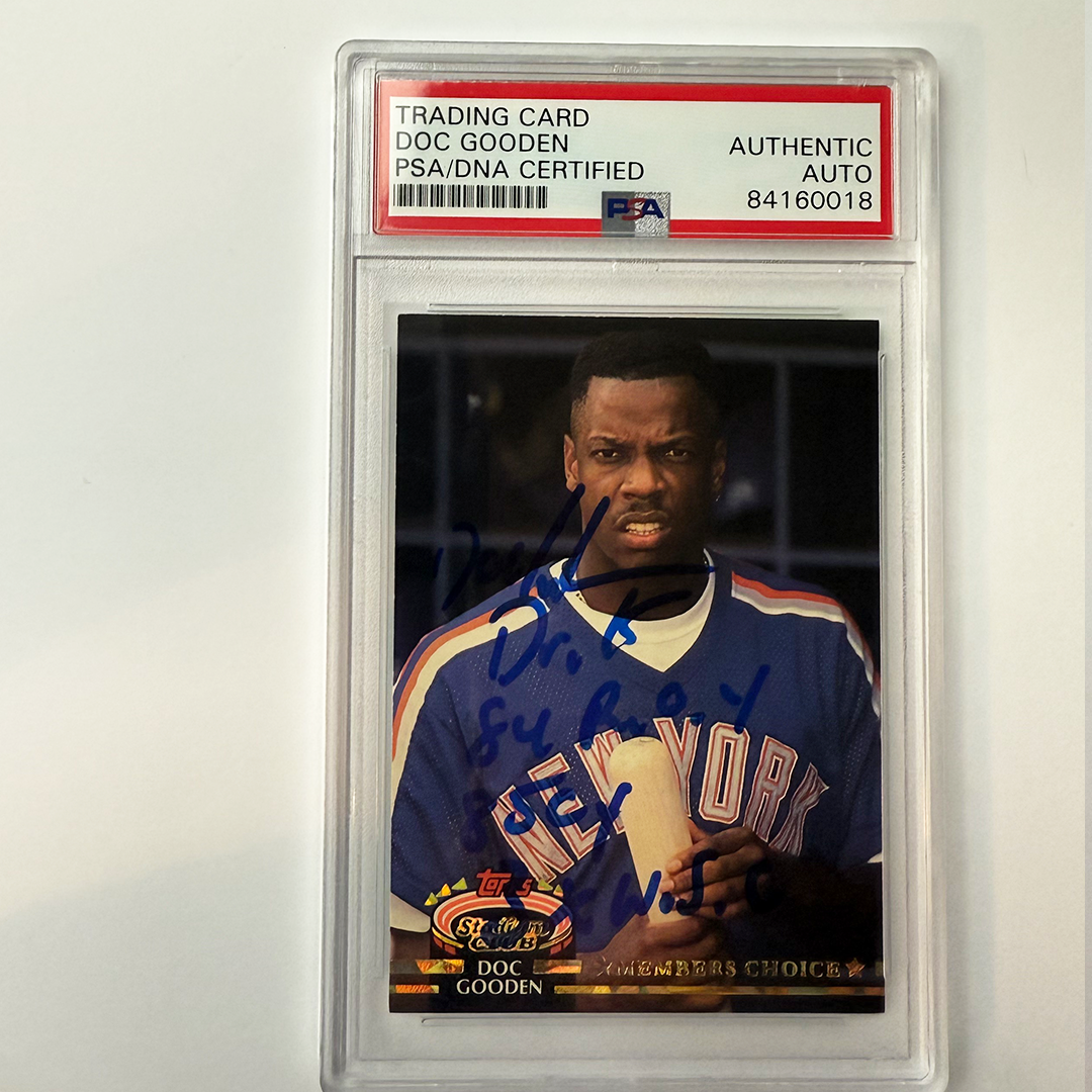 Dwight Gooden Signed 1992 Stadium Mem Choice #602 w/4 Inscriptions PSA Auto Auth