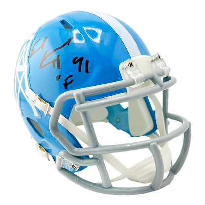 Earl Campbell Signed HOF 91 Inscription Houston Oilers Throwback 60-62 Speed Mini Football Helmet (Beckett)