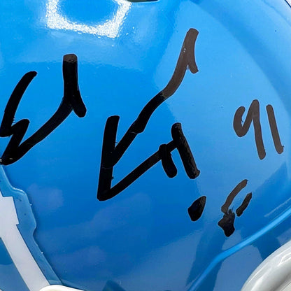 Earl Campbell Signed HOF 91 Inscription Houston Oilers Throwback 60-62 Speed Mini Football Helmet (Beckett)