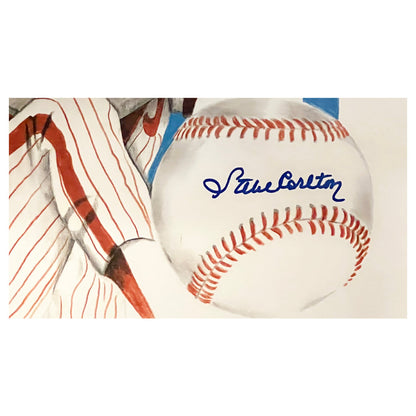 Steve Carlton Signed Baseball 18x24 Photo (JSA)