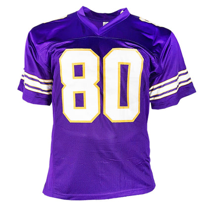 Cris Carter Signed Minnesota Purple Football Jersey (Beckett)