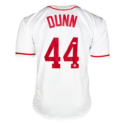 Adam Dunn Signed Cincinnati White Baseball Jersey (JSA)