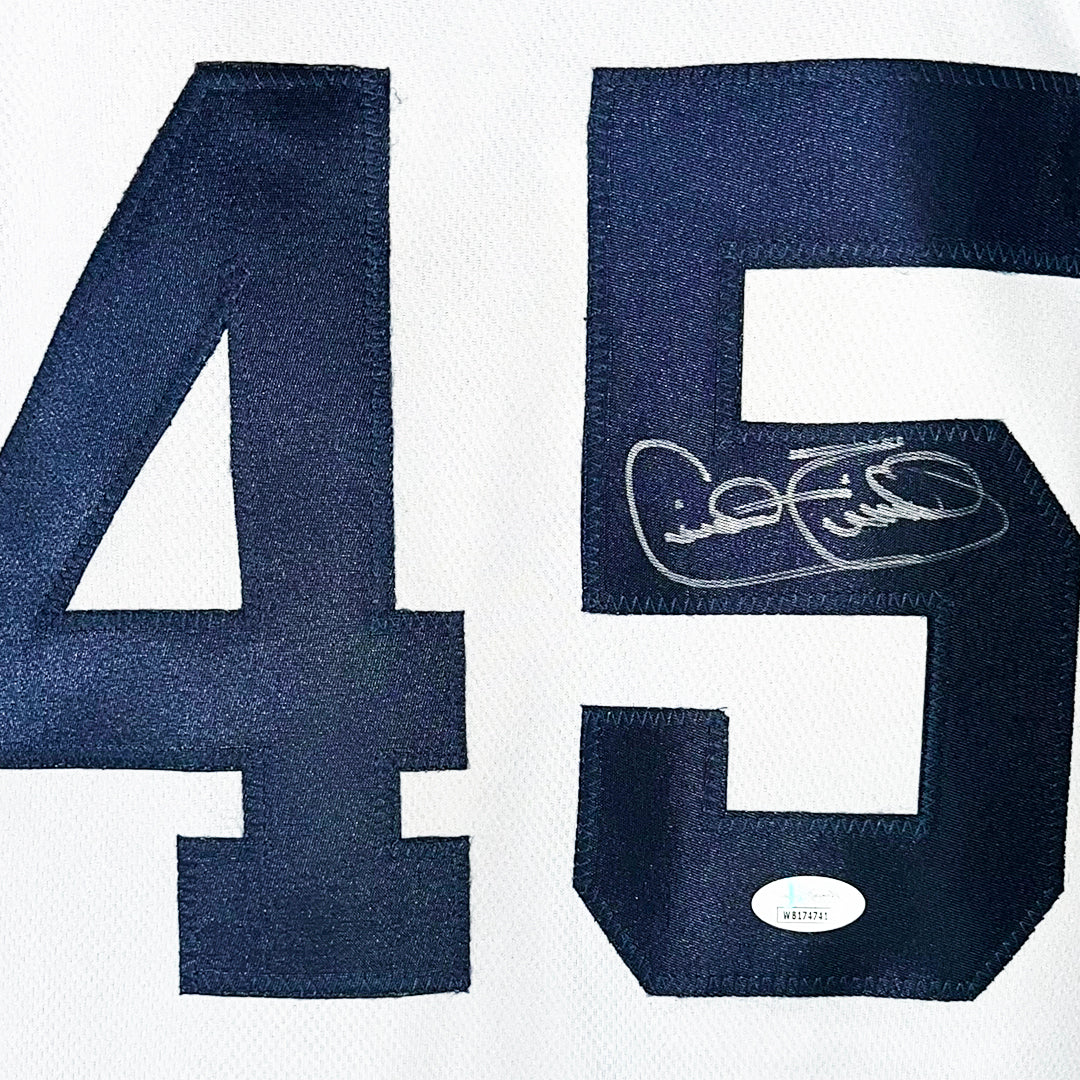 Cecil Fielder Signed on #5 Detroit White Baseball Jersey (JSA)