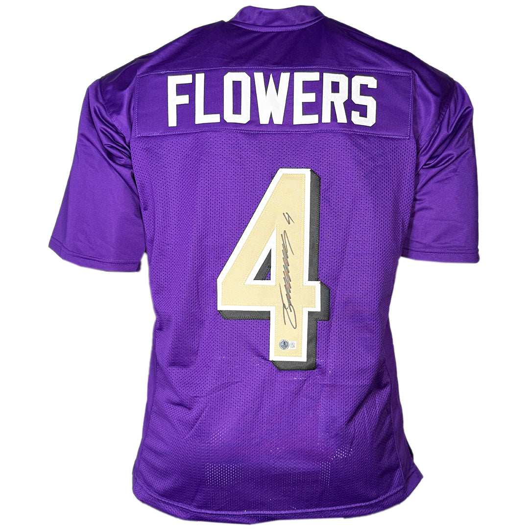 Zay Flowers Signed Baltimore Color Rush Football Jersey (Beckett)