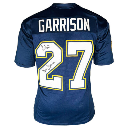 Gary Garrison Signed Ghost Inscription San Diego Navy Football Jersey (JSA)