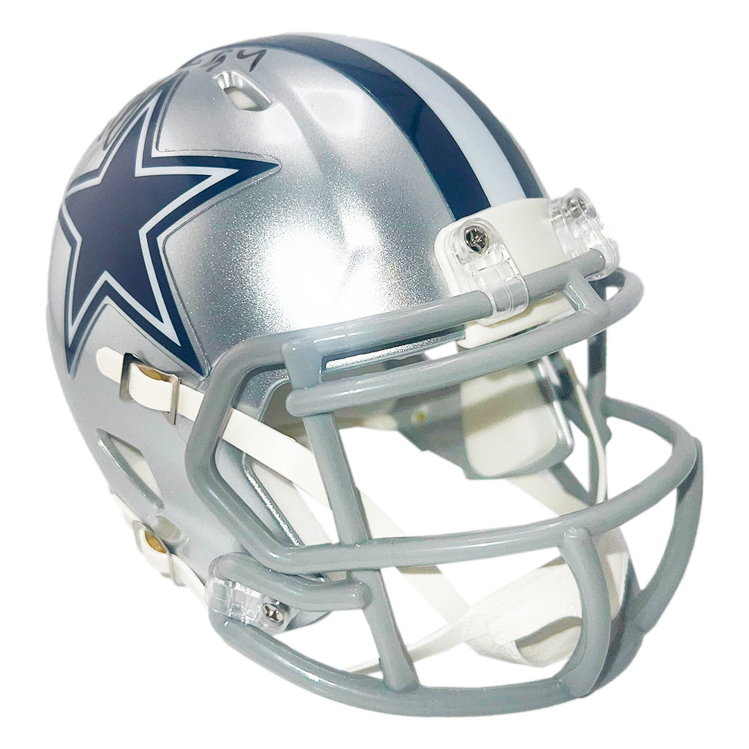 Charles Haley Signed Dallas Cowboys Silver Speed Mini Football Helmet (JSA)