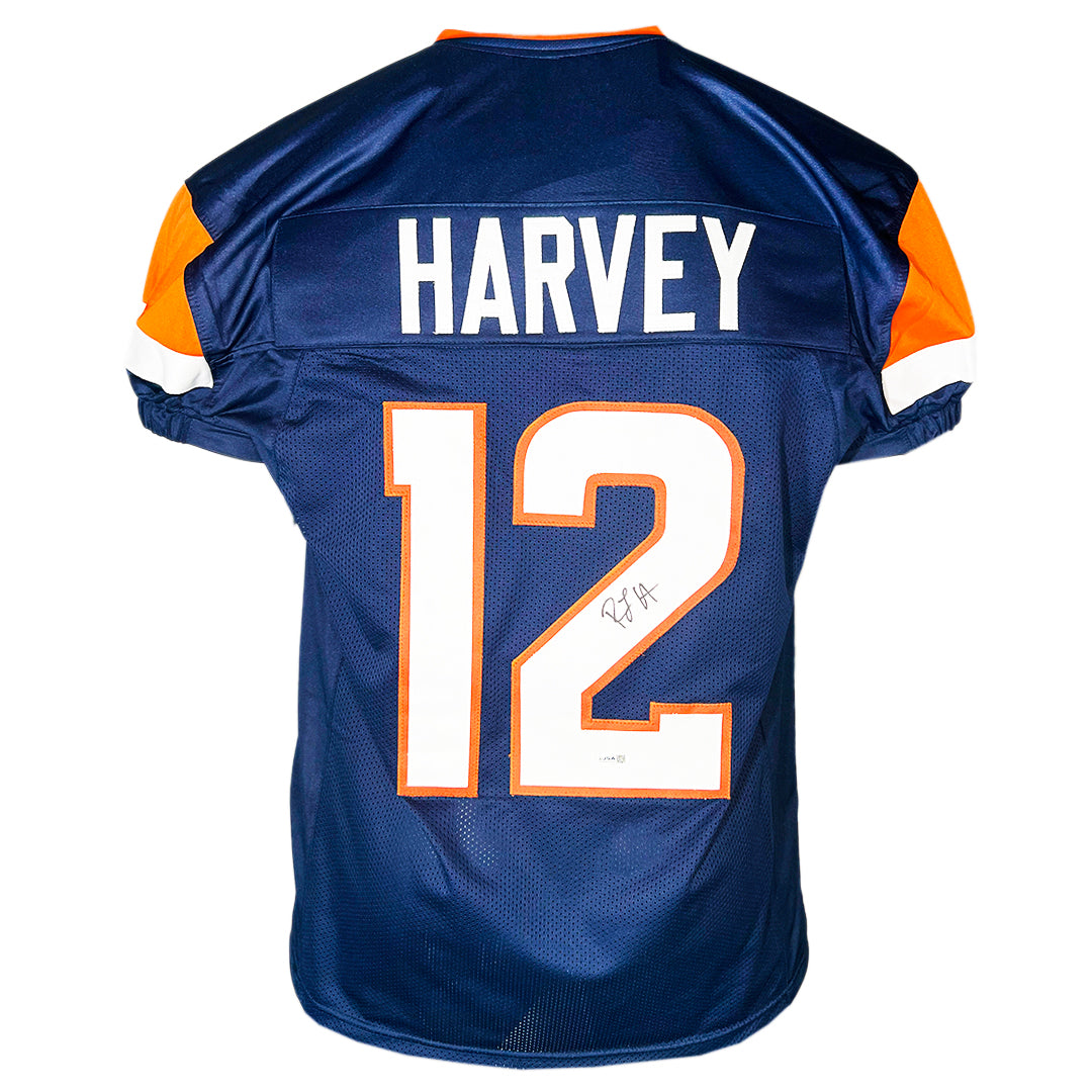 RJ Harvey Signed Denver Navy Game Style Football Jersey (JSA)