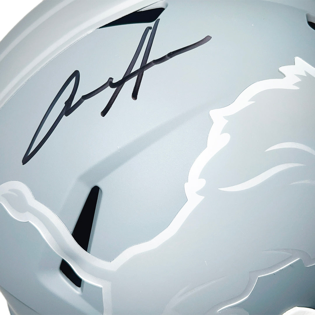 Aidan Hutchinson Signed Detroit Lions Slate Alternate Speed Full-Size Replica Football Helmet (Beckett)