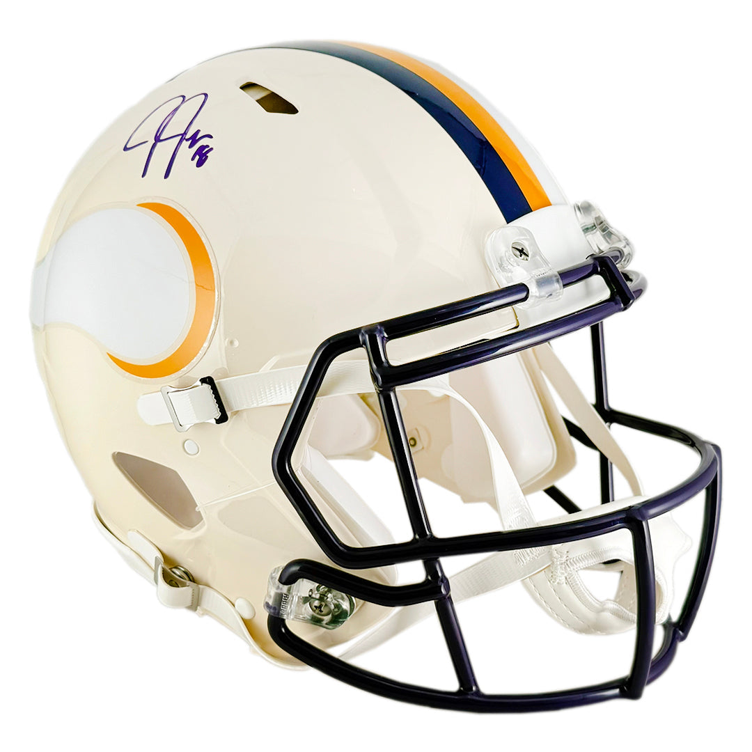 Justin Jefferson Signed Minnesota Vikings Authentic Retro Speed Full-Size Football Helmet (Beckett)