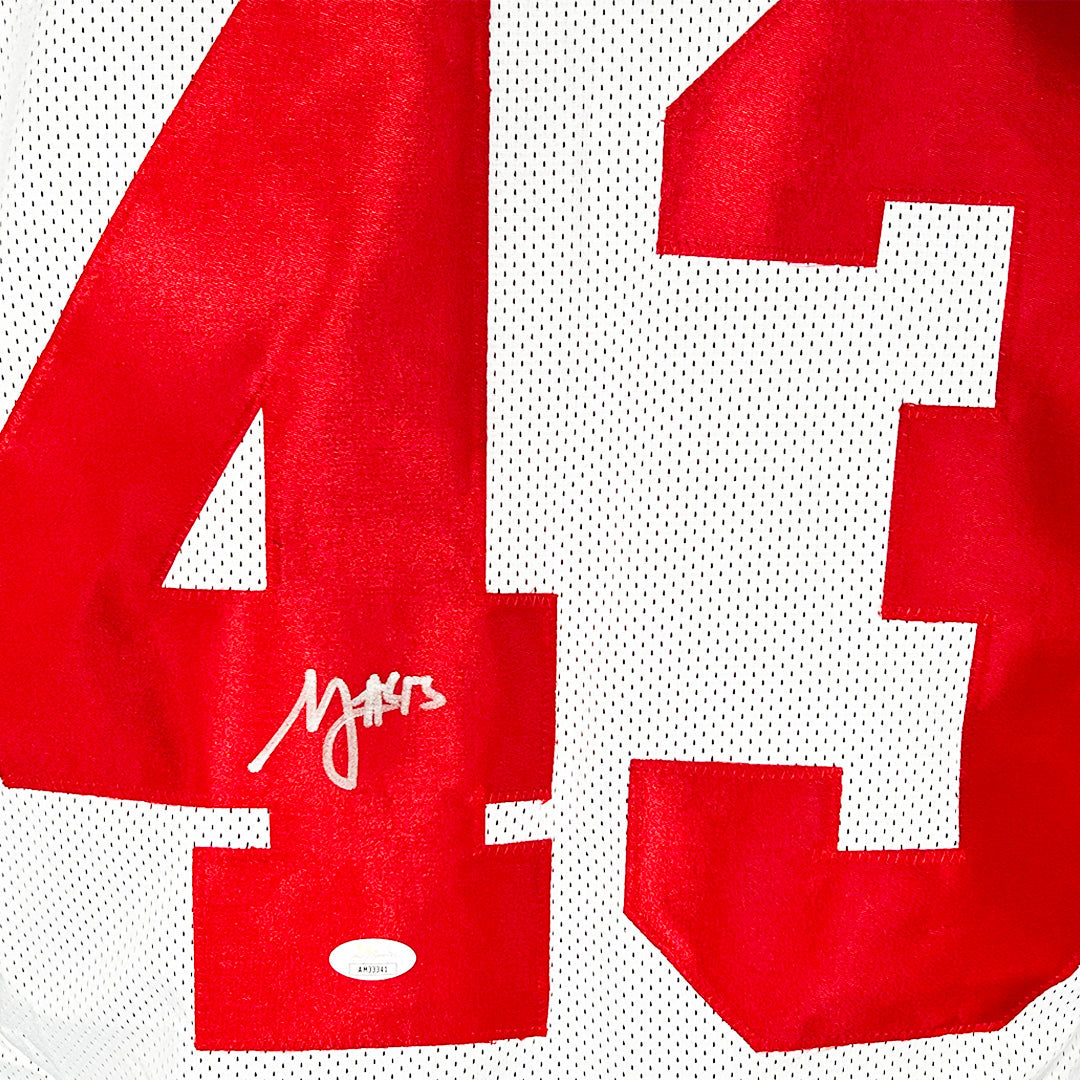 Michael Johnson Signed New York White Football Jersey (JSA)