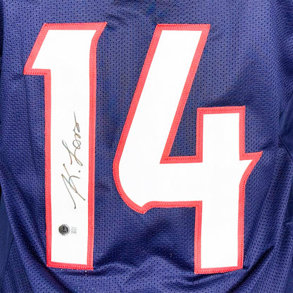 Kamari Lassiter Signed Houston Blue Rookie number Football Jersey (Beckett)