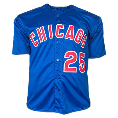 Derrek Lee Signed Chicago Blue Baseball Jersey (Beckett)