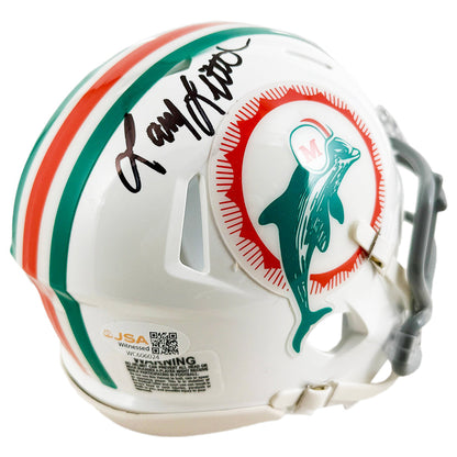 Larry Little Signed Miami Dolphins Throwback 1972 Speed Mini Football Helmet (JSA)