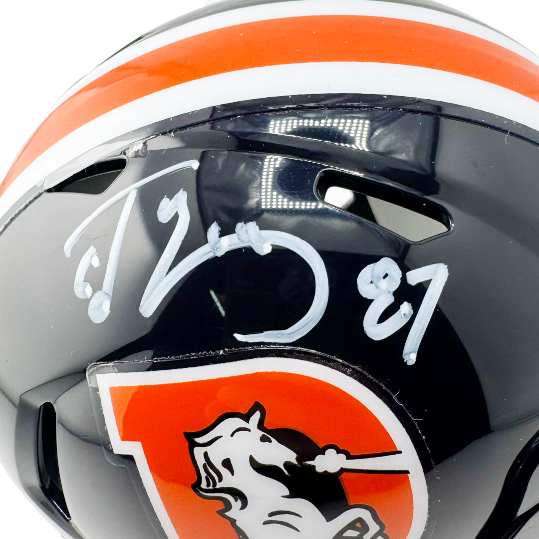 Ed McCaffrey Signed Denver Broncos Color Rush Speed Mini Football Helmet (Beckett)