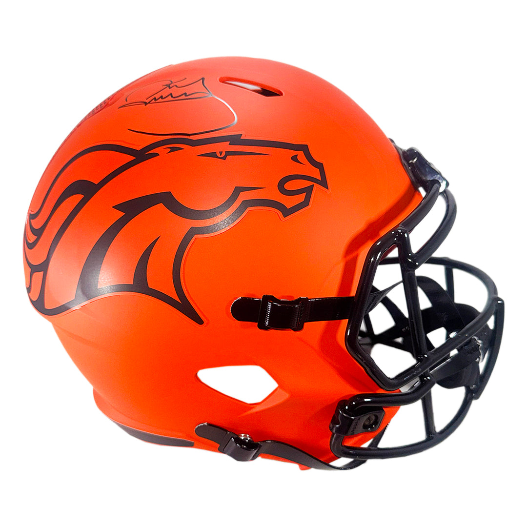 Karl Mecklenburg Signed Denver Broncos Rave Full-Size Replica Football Helmet (JSA)