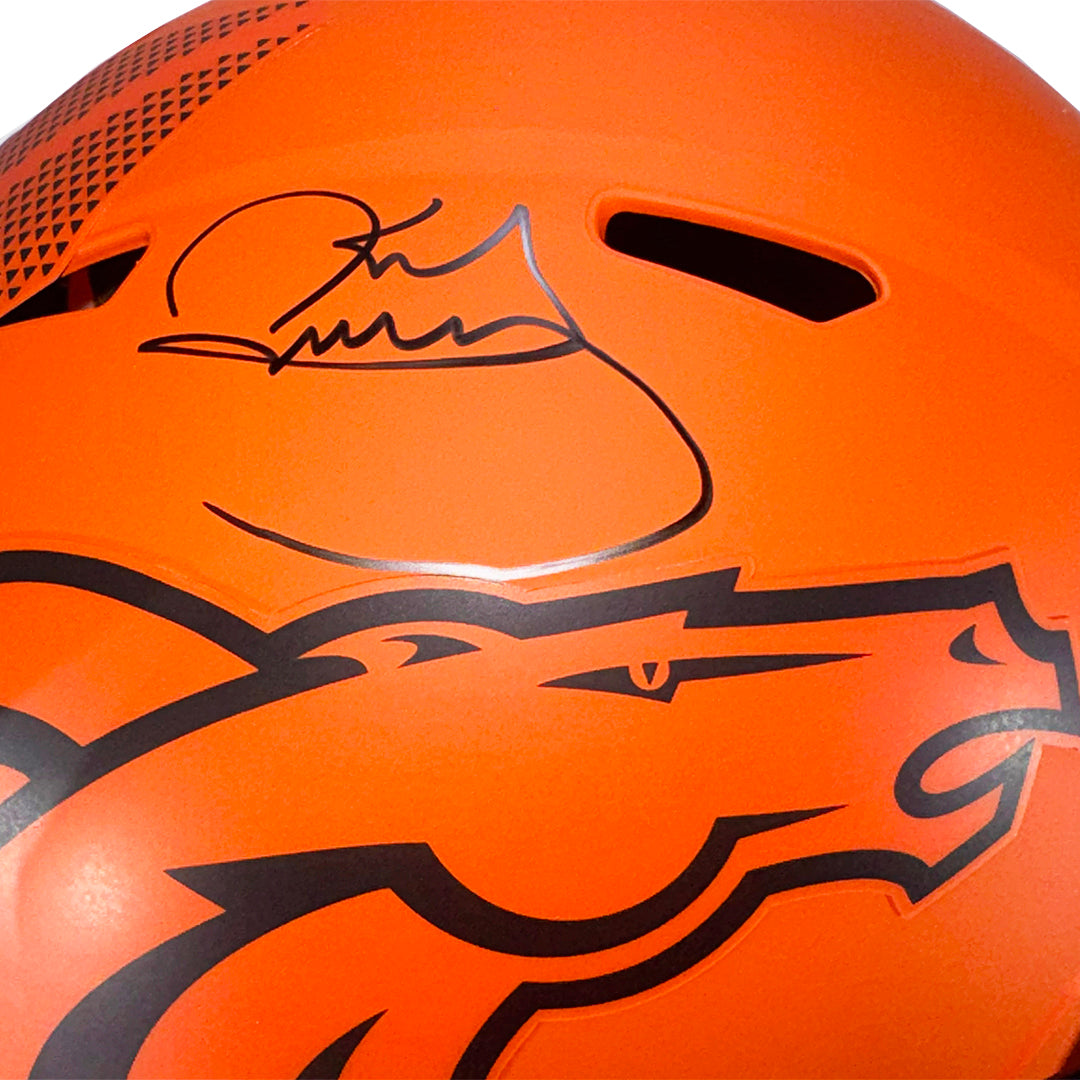 Karl Mecklenburg Signed Denver Broncos Rave Full-Size Replica Football Helmet (JSA)