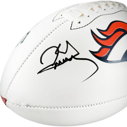 Karl Mecklenburg Signed Denver Broncos Official NFL Team Logo Football (JSA)