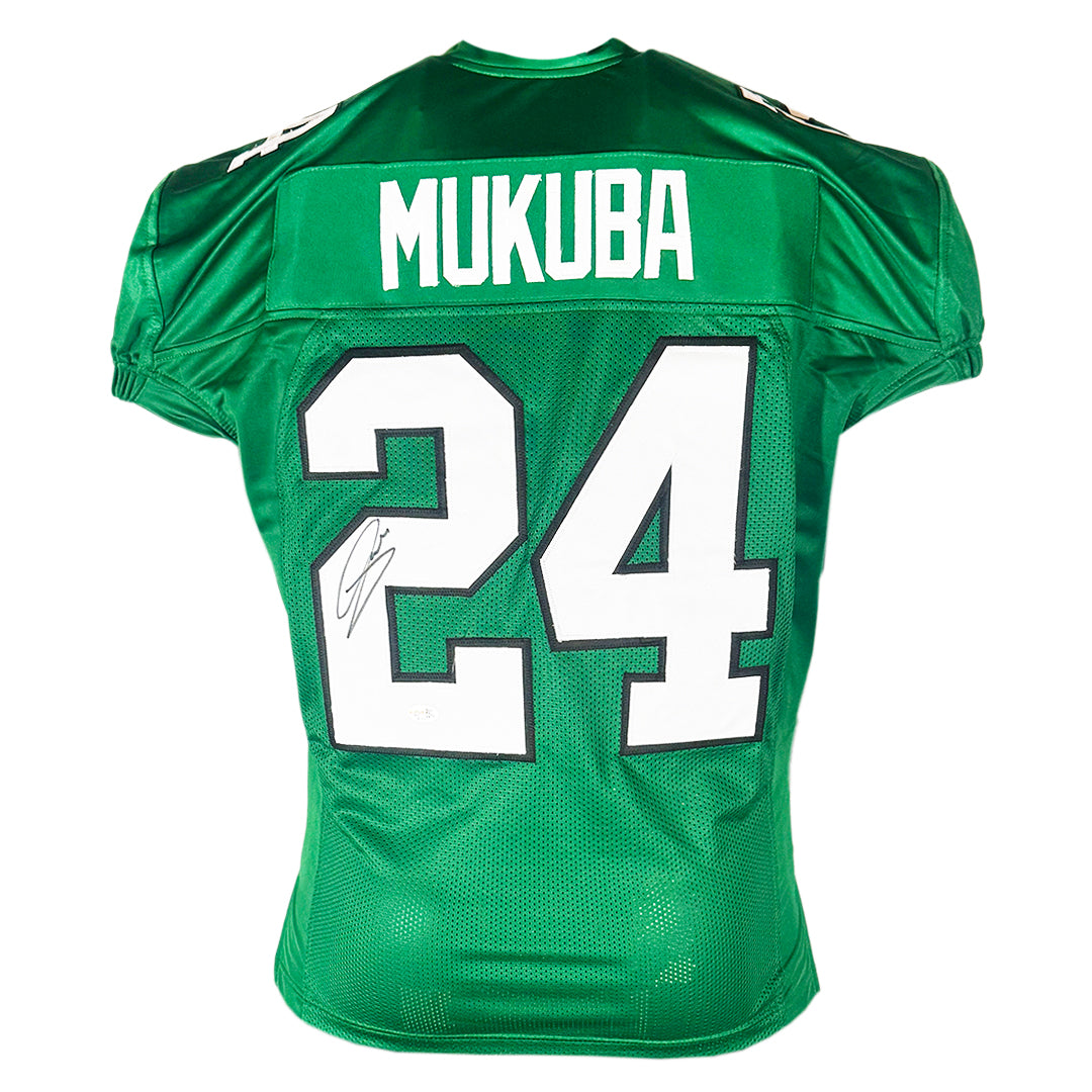 Andrew Mukuba Signed Philadelphia Green Football Jersey (Beckett)