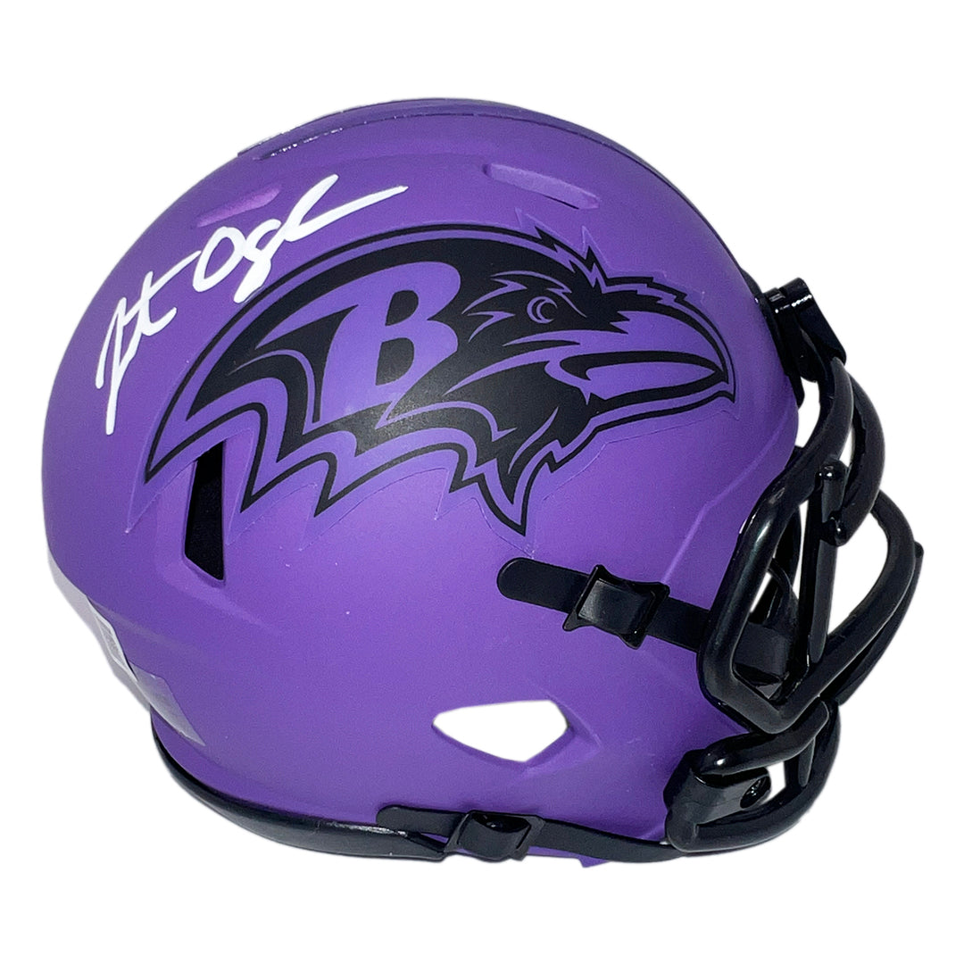 Jonathan Ogden Signed Baltimore Ravens Rave Mini Football Helmet (Beckett)