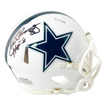 Drew Pearson Signed HOF 21 Inscription Dallas Cowboys Alt 2022 Speed Mini Football Helmet (JSA)