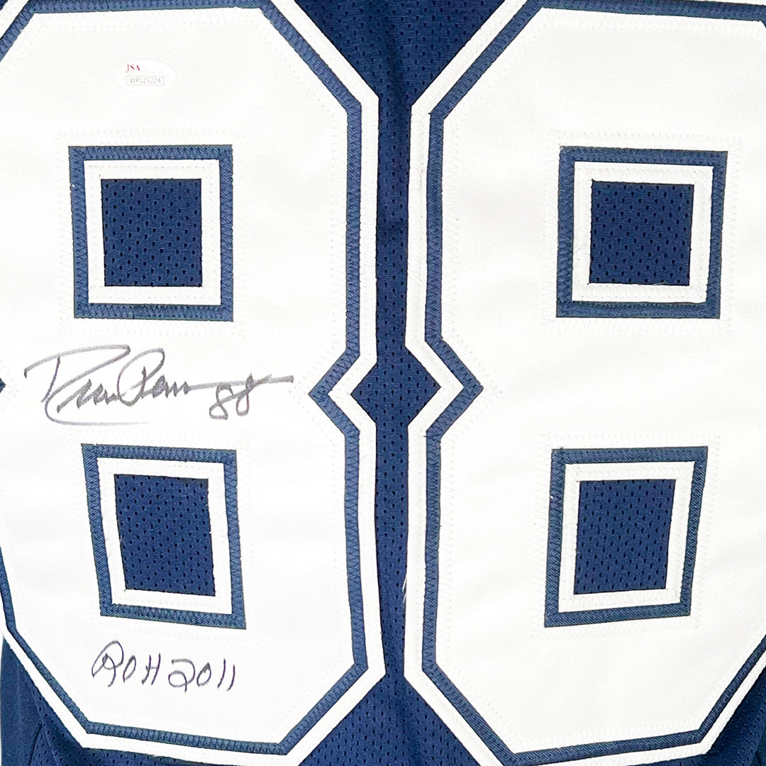 Drew Pearson Signed ROH 2011 Inscription Dallas Navy Football Jersey (JSA)