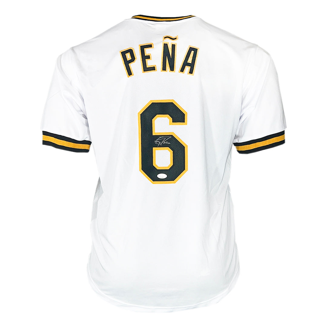 Tony Pena Signed Pittsburgh White Baseball Jersey (JSA)