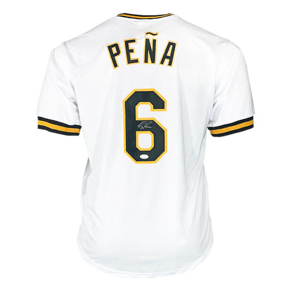 Tony Pena Signed Pittsburgh White Baseball Jersey (JSA)