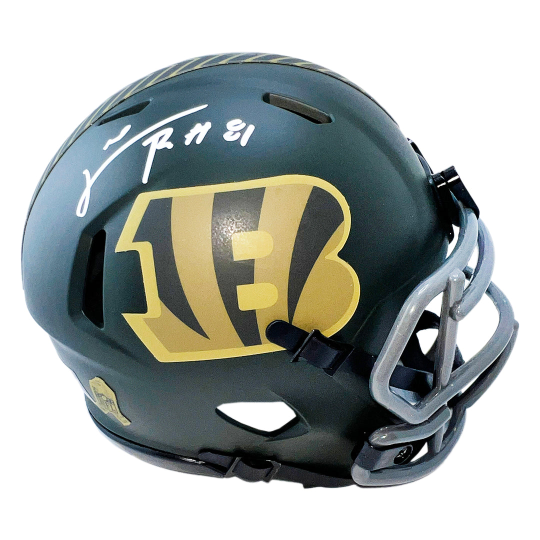 Carl Pickens Signed Cincinnati Bengals Salute 2025 Mini Football Helmet (JSA)