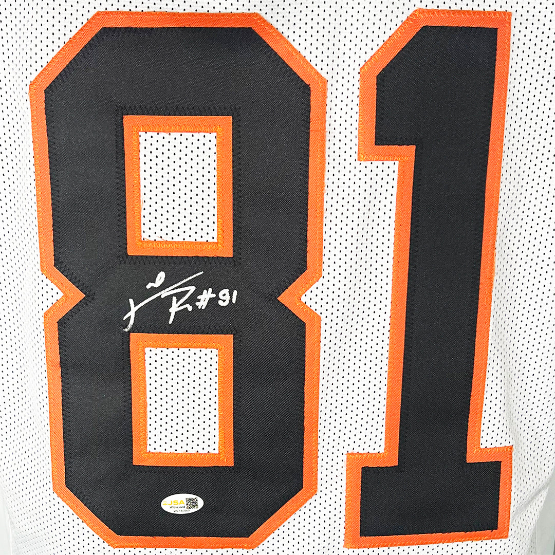 Carl Pickens Signed Cincinnati White Football Jersey (JSA)