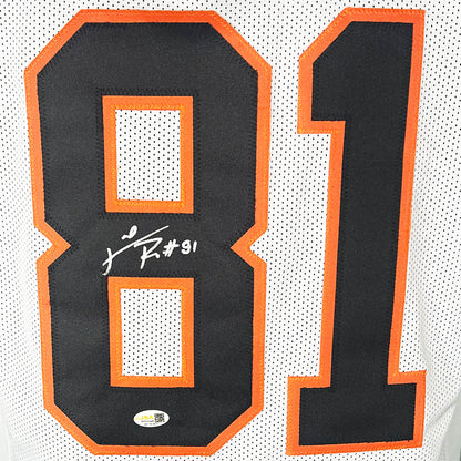 Carl Pickens Signed Cincinnati White Football Jersey (JSA)