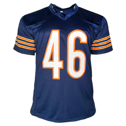 Doug Plank Signed 46 Defense Inscription Chicago Navy Football Jersey (JSA)