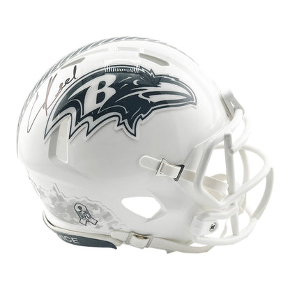 Ed Reed Signed Baltimore Ravens Salute to Service 2024 Mini Football Helmet (JSA)