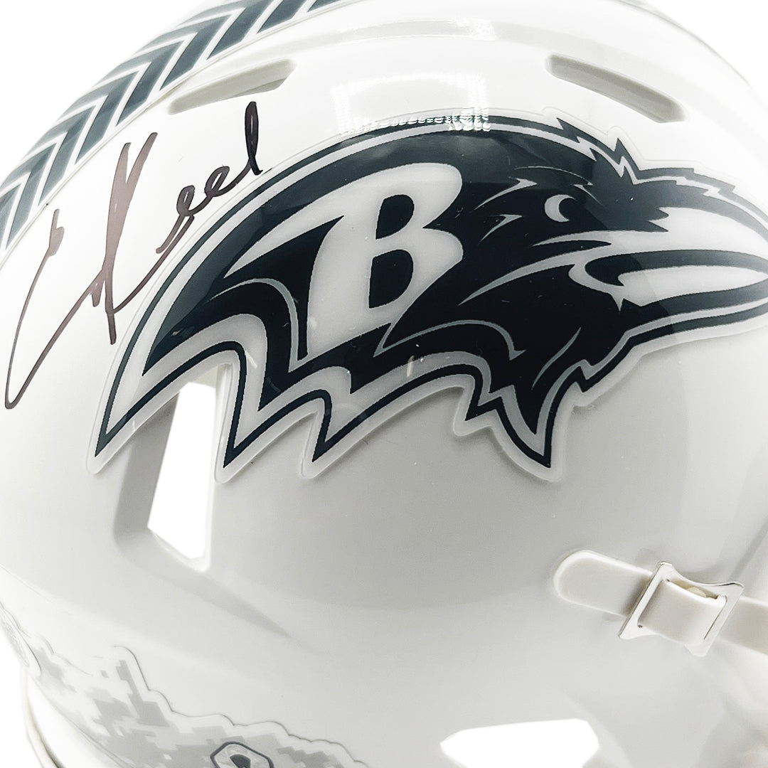 Ed Reed Signed Baltimore Ravens Salute to Service 2024 Mini Football Helmet (JSA)