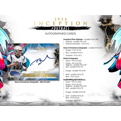 2024 Topps Inception Football Hobby Box