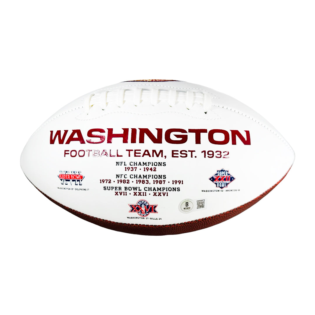 Mike Sainristil Signed Washington Commanders Official NFL Team Logo White Football (Beckett)