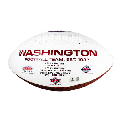 Mike Sainristil Signed Washington Commanders Official NFL Team Logo White Football (Beckett)