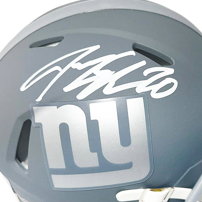 Jeremy Shockey Signed New York Giants Slate Alternate Speed Mini Football Helmet (Beckett)