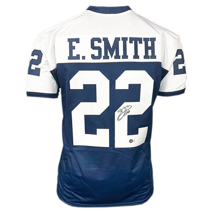 Emmitt Smith Signed Dallas Thanksgiving Football Jersey (JSA)