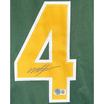 Miguel Tejada Signed Oakland Green Baseball Jersey (Beckett)