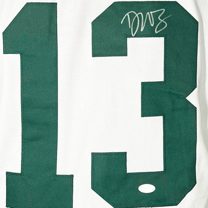 Dontayvion Wicks Signed Green Bay White Football Jersey (JSA)