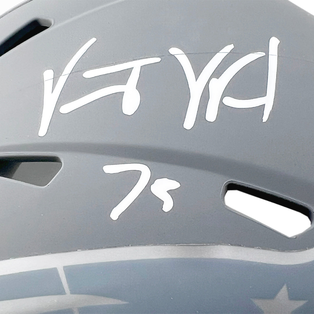 Vince Wilfork Signed New England Patriots Slate Alternate Speed Mini Football Helmet (Beckett)