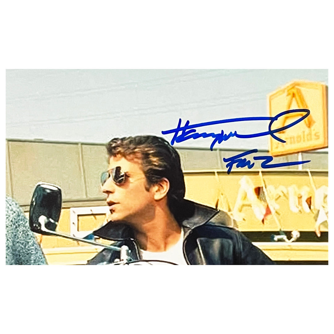 Henry Winkler Signed Fonz Inscription Pose 6 Happy Days 11x14 Photo (Beckett)